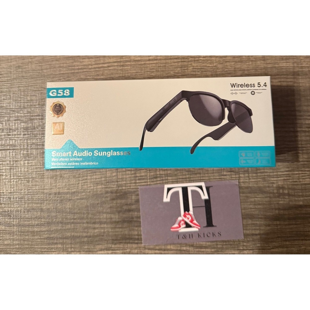 G58 Smart Audio Sunglasses Wireless 5.4 Bluetooth Stereo Black AI Eyewear NEW
